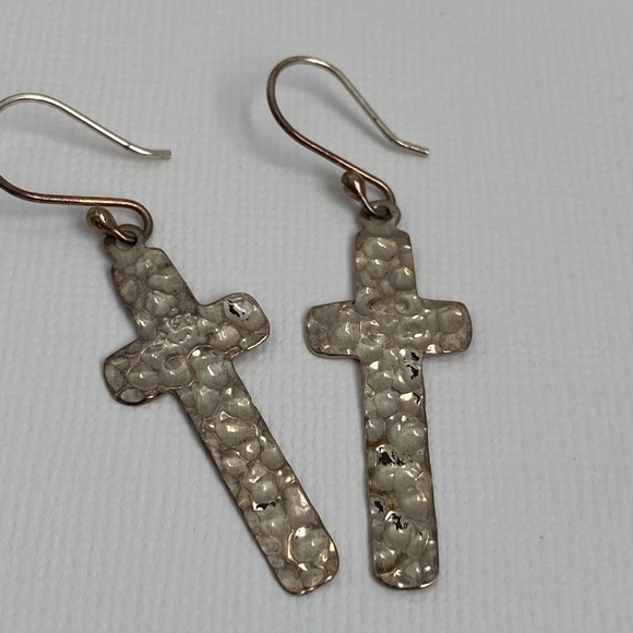 Sterling Silver Cross Earrings - Picture 7 of 8
